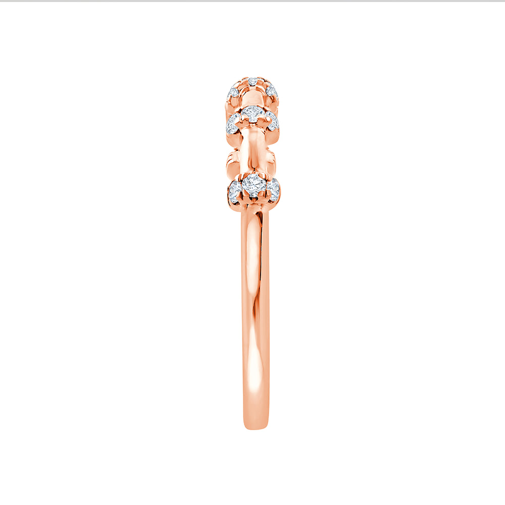 Brilliant Cut Bar Station Stackable Ring