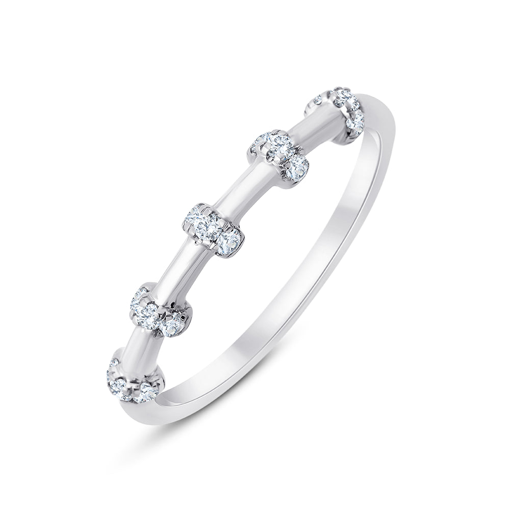 Brilliant Cut Bar Station Stackable Ring