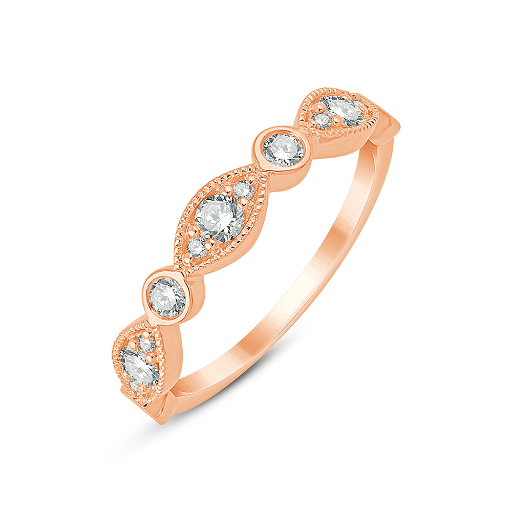 Brilliant Cut Alternating Frame Band