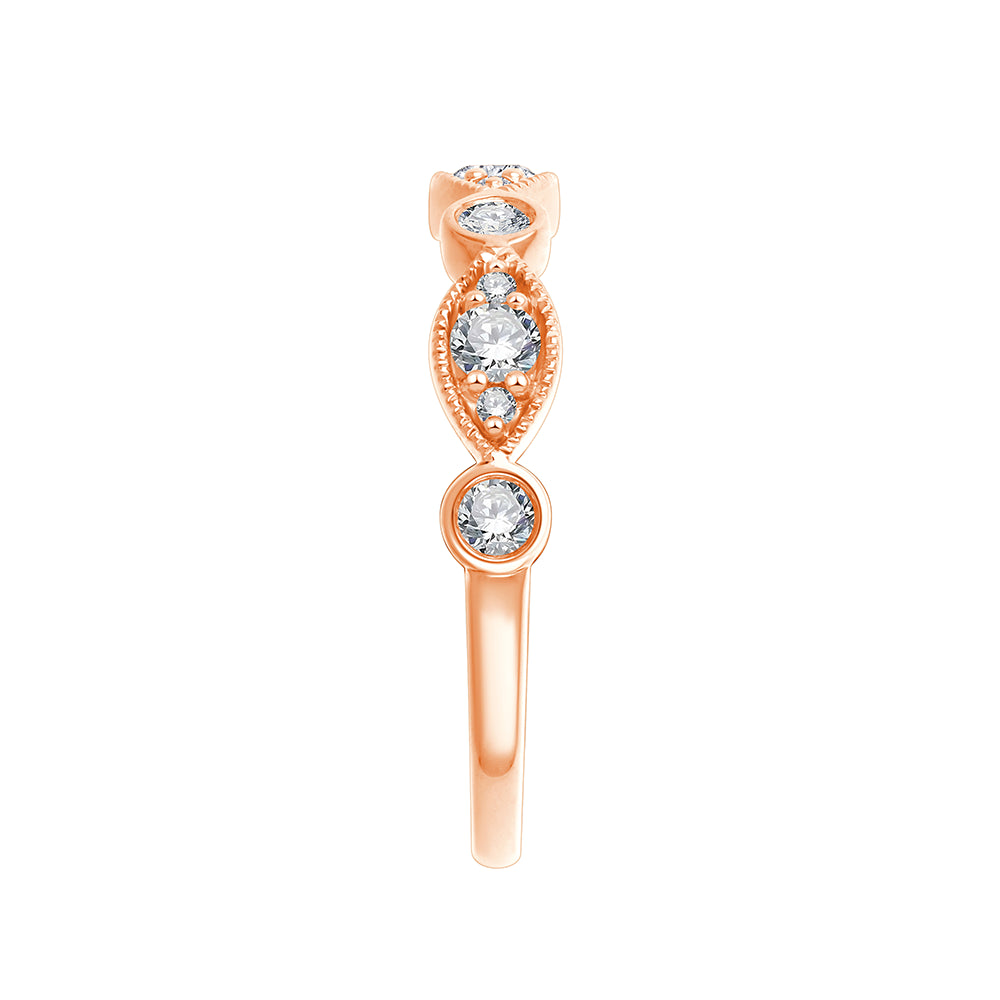 Brilliant Cut Alternating Frame Band