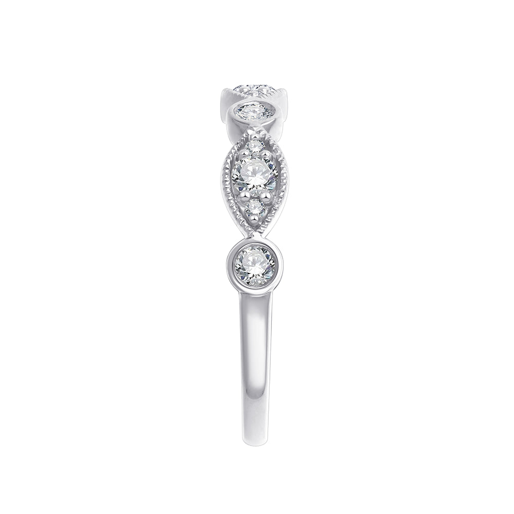 Brilliant Cut Alternating Frame Band