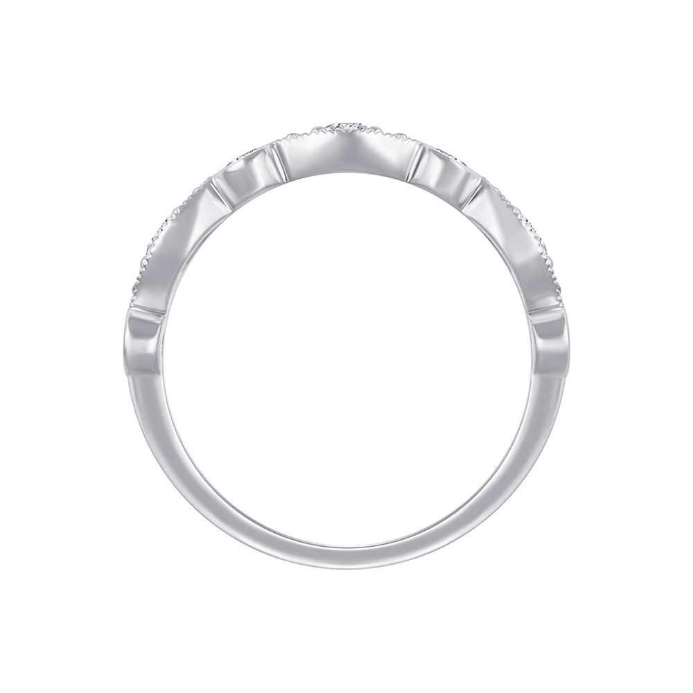 Brilliant Cut Alternating Frame Band