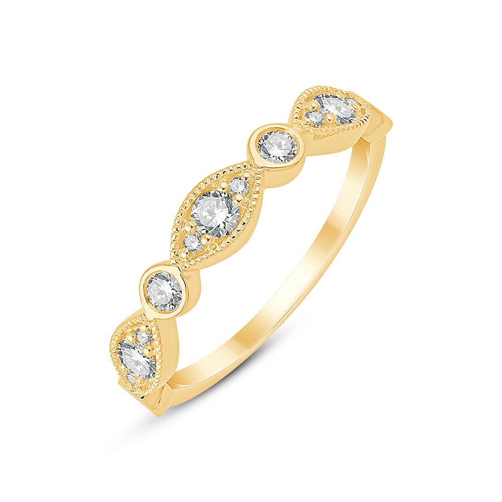 Brilliant Cut Alternating Frame Band