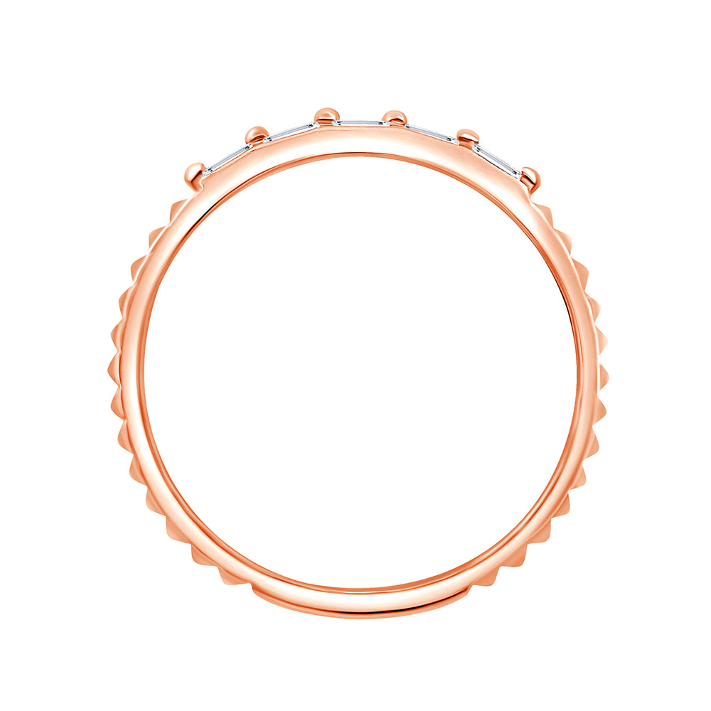 Baguette Cut Grooved Accent Band