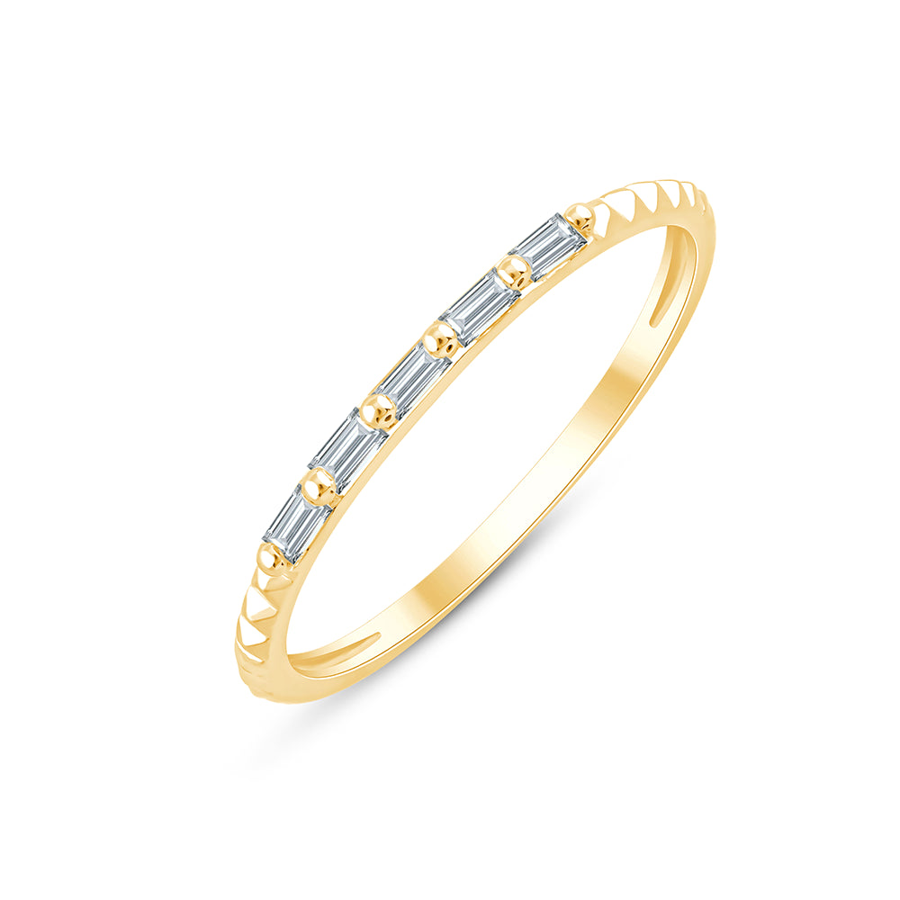 Baguette Cut Grooved Accent Band