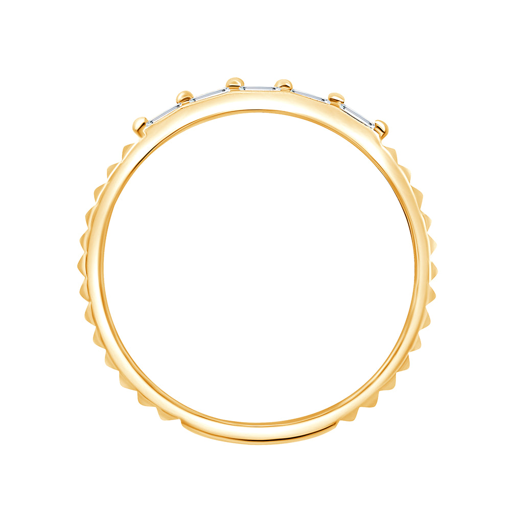 Baguette Cut Grooved Accent Band