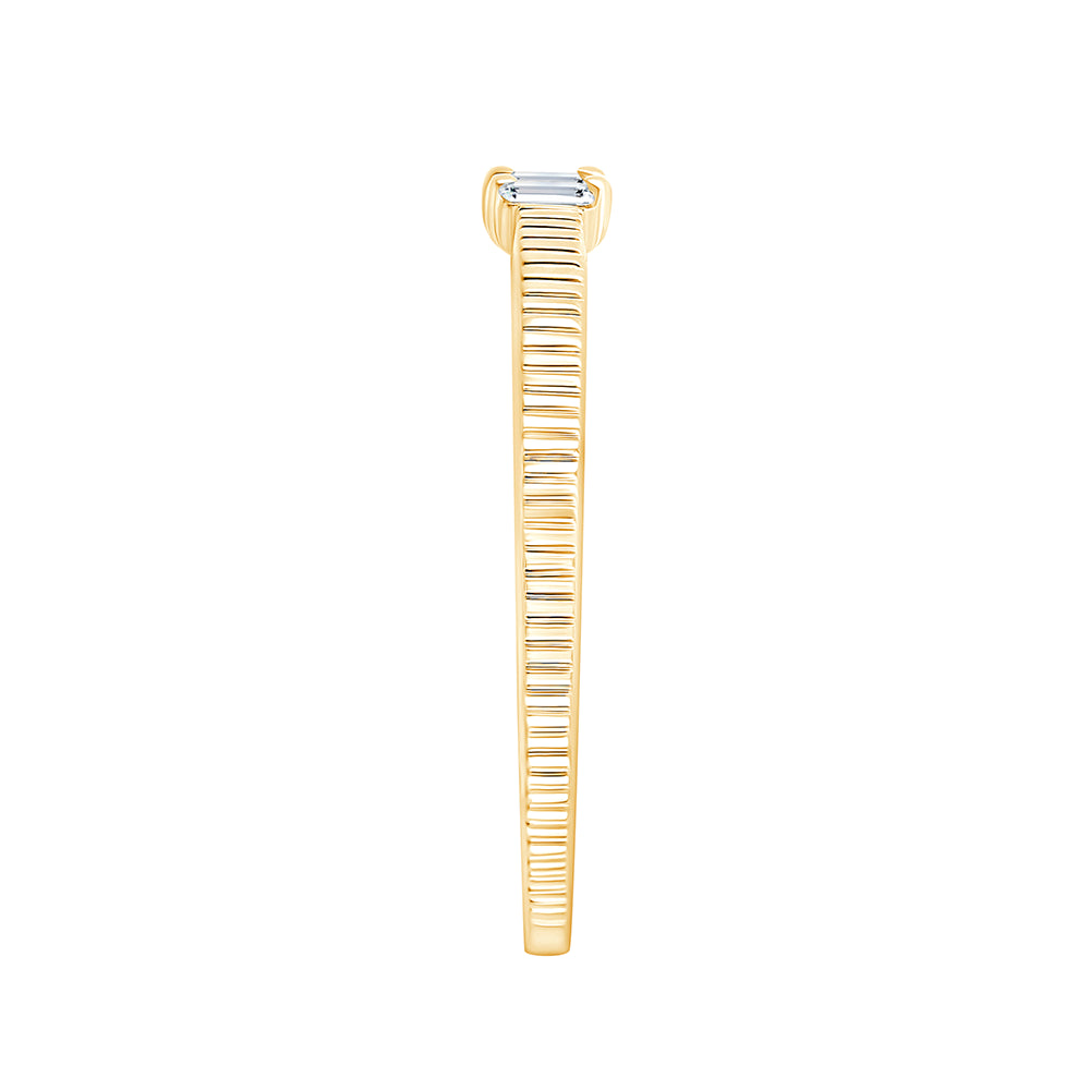 Baguette Cut Textured Accent Band