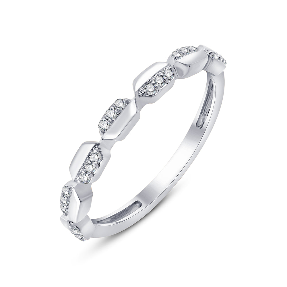 Brilliant Cut Alternating Geometric Band