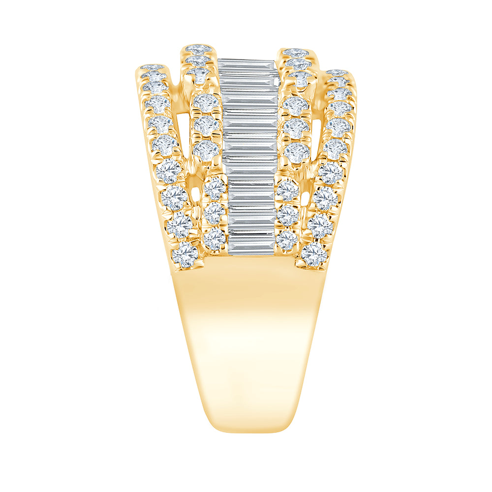 Baguette Row Layered Band