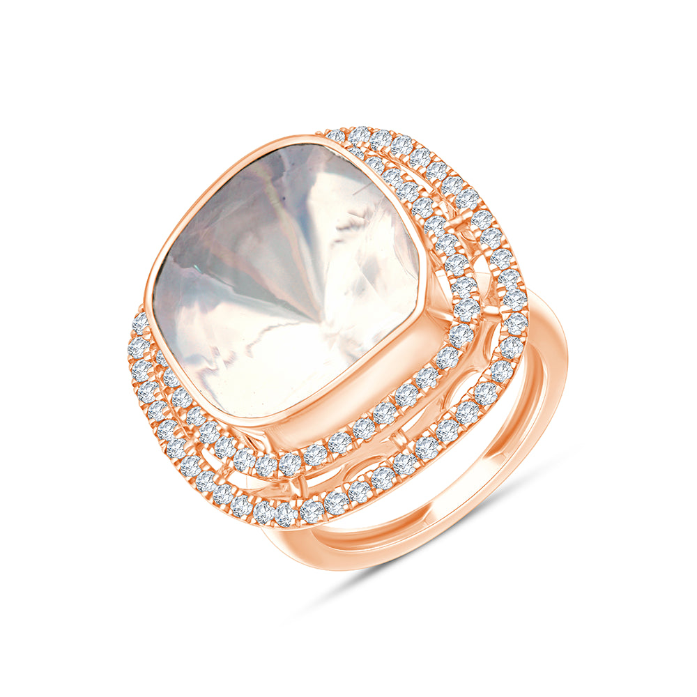Polki Double Halo Diamond Ring