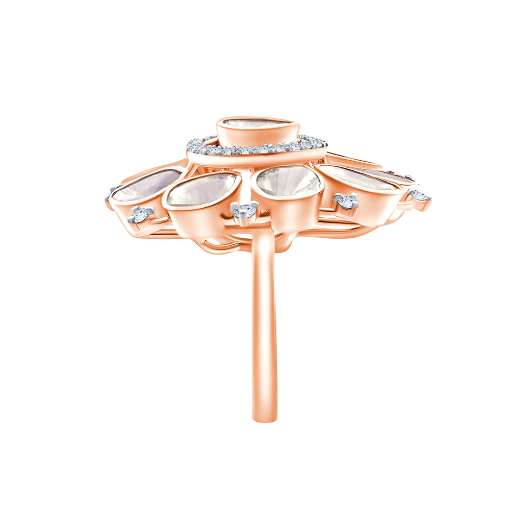 Polki Diamond Floral Cocktail Ring