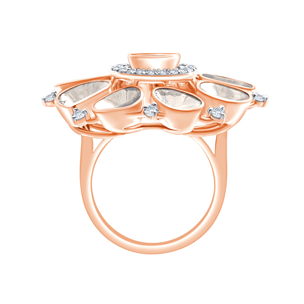 Polki Diamond Floral Cocktail Ring