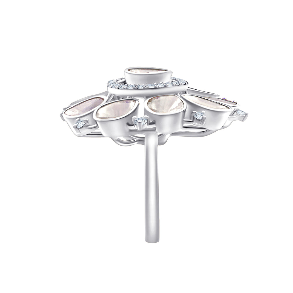 Polki Diamond Floral Cocktail Ring