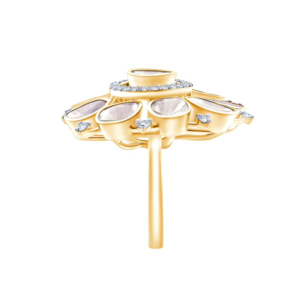 Polki Diamond Floral Cocktail Ring