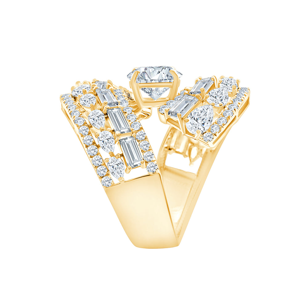 Mixed Cut Tiered Oval-Centre Statement Ring