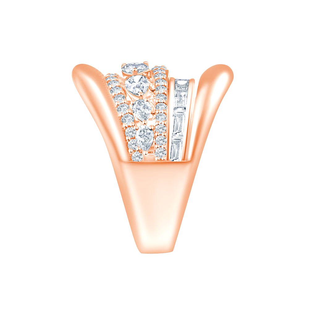 Mixed Cut Multi Row Statement Ring