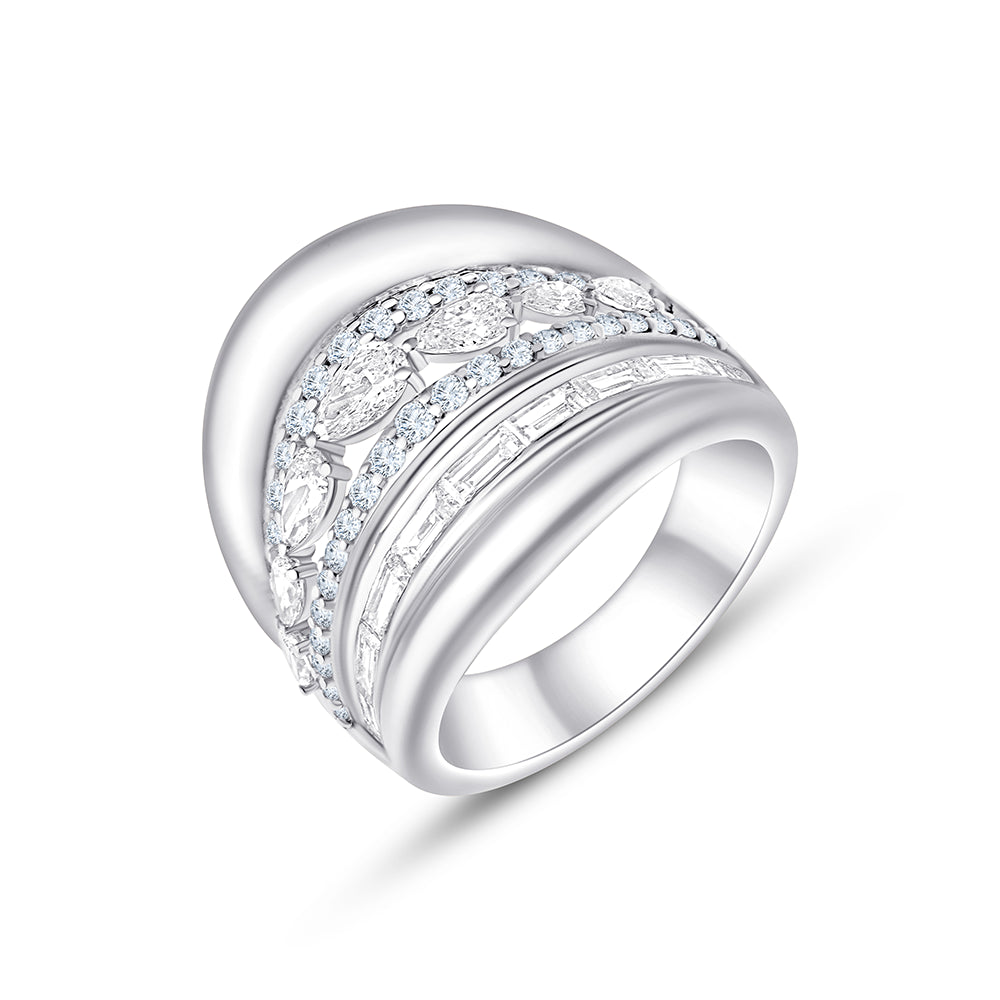 Mixed Cut Multi Row Statement Ring