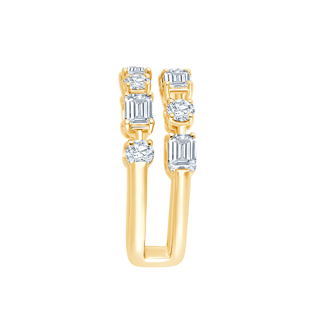 Mixed Cut Dual Row Half Eternity Band
