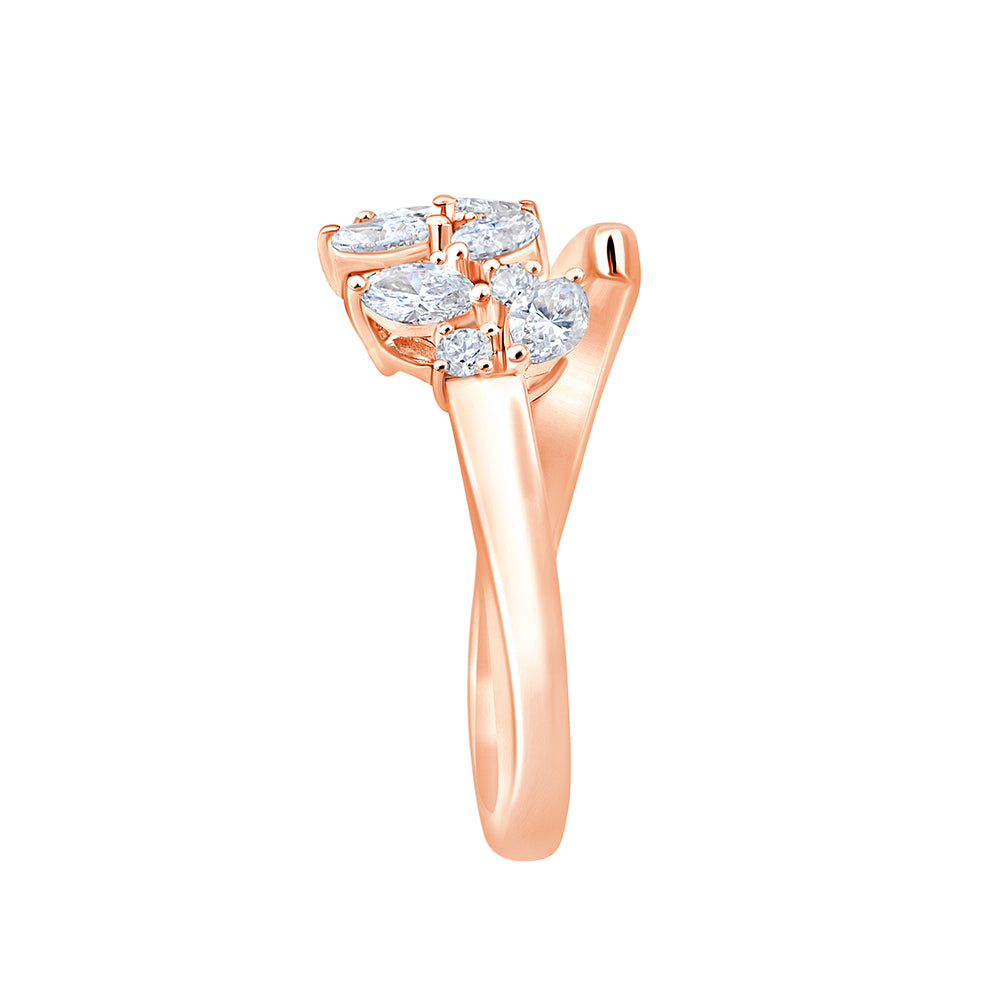 Marquise Brilliant Cut Scattered Open Ring