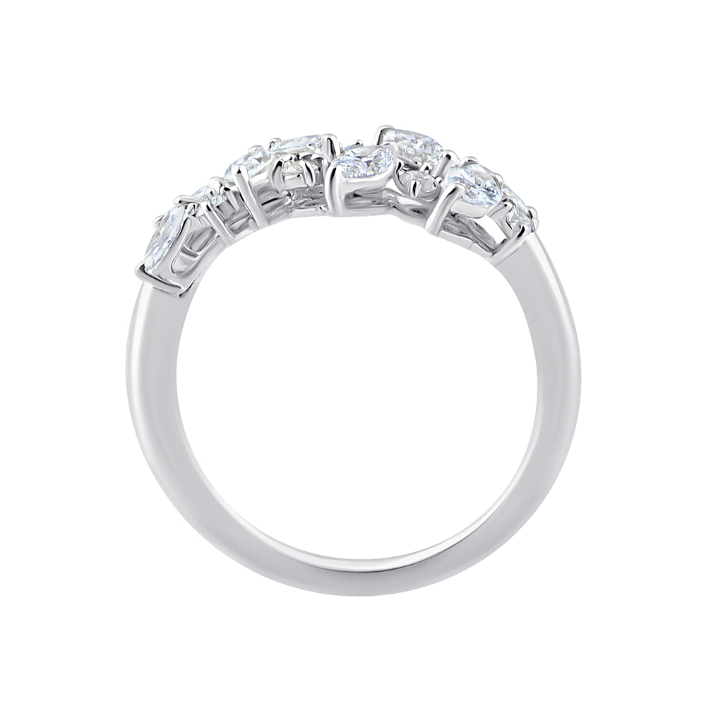 Marquise Brilliant Cut Scattered Open Ring