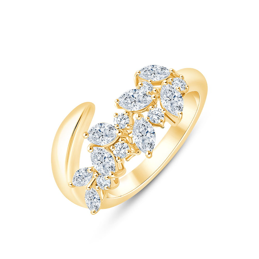 Marquise Brilliant Cut Scattered Open Ring