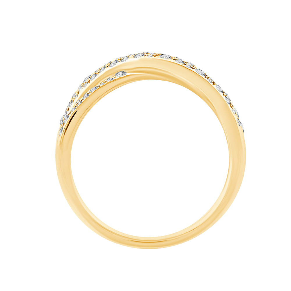 Brilliant Cut Pav Crossover Ring