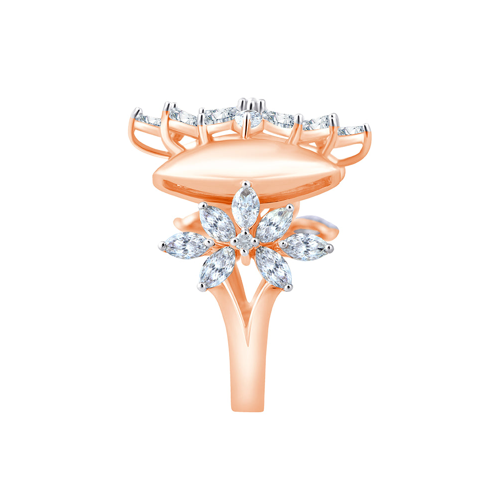 Marquise Cut Floral Cocktail Ring