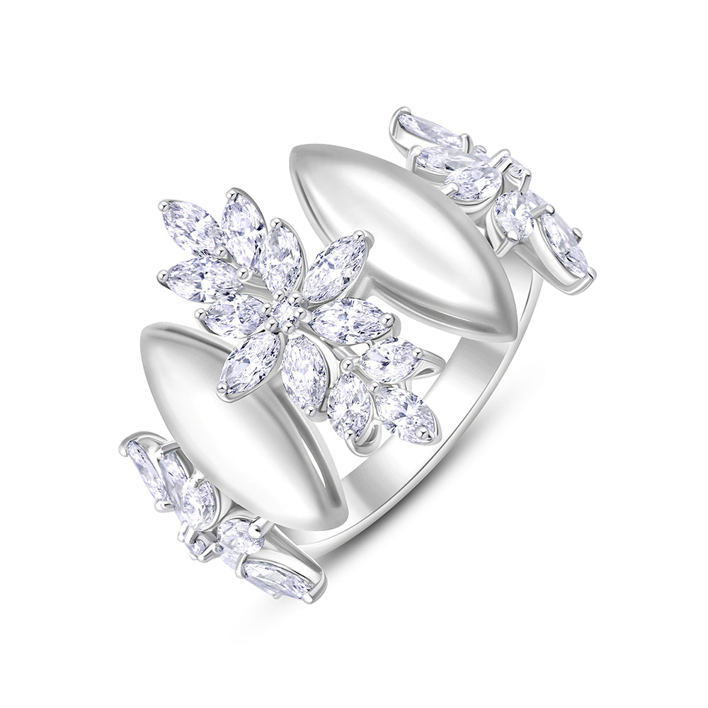 Marquise Cut Floral Cocktail Ring