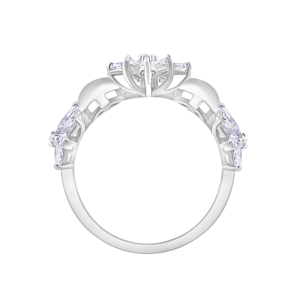Marquise Cut Floral Cocktail Ring