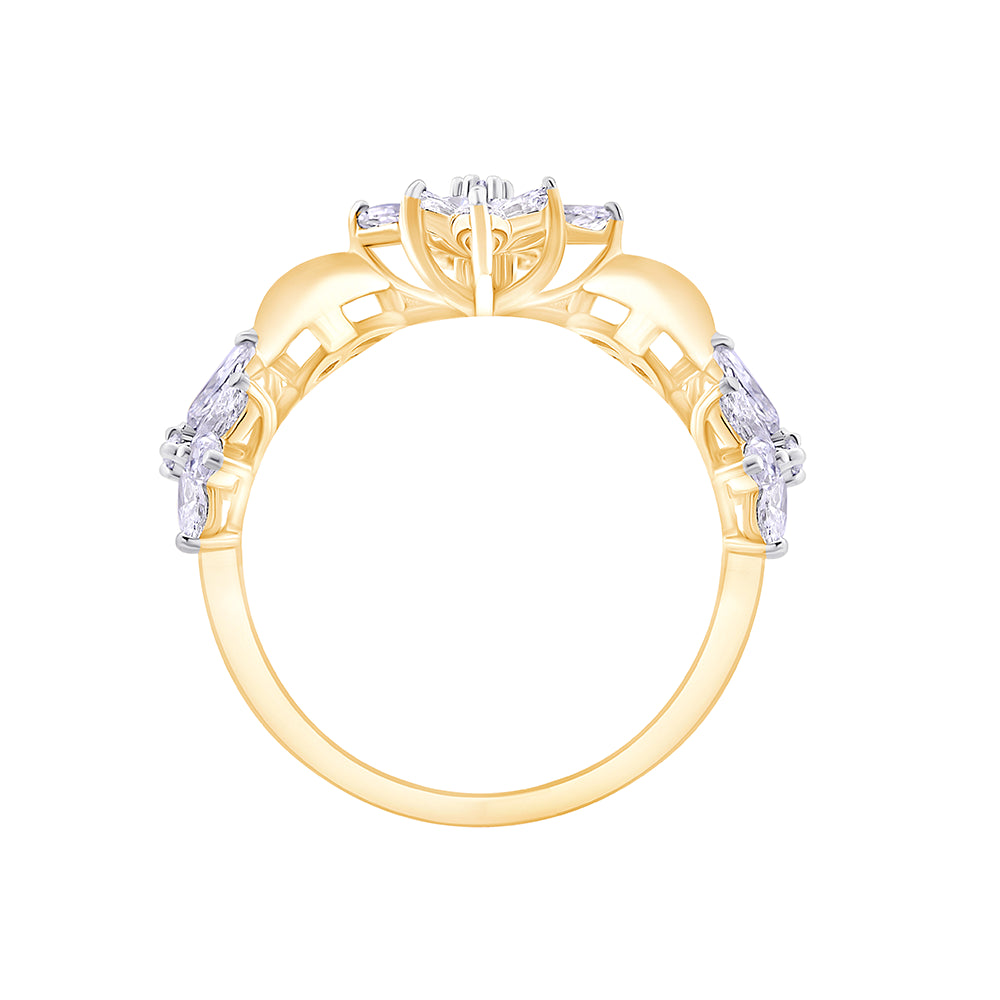 Marquise Cut Floral Cocktail Ring