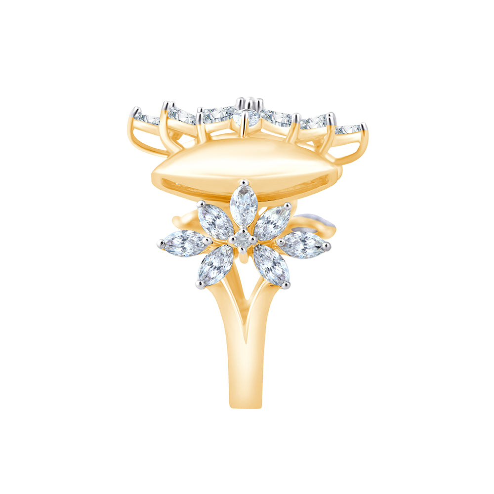Marquise Cut Floral Cocktail Ring