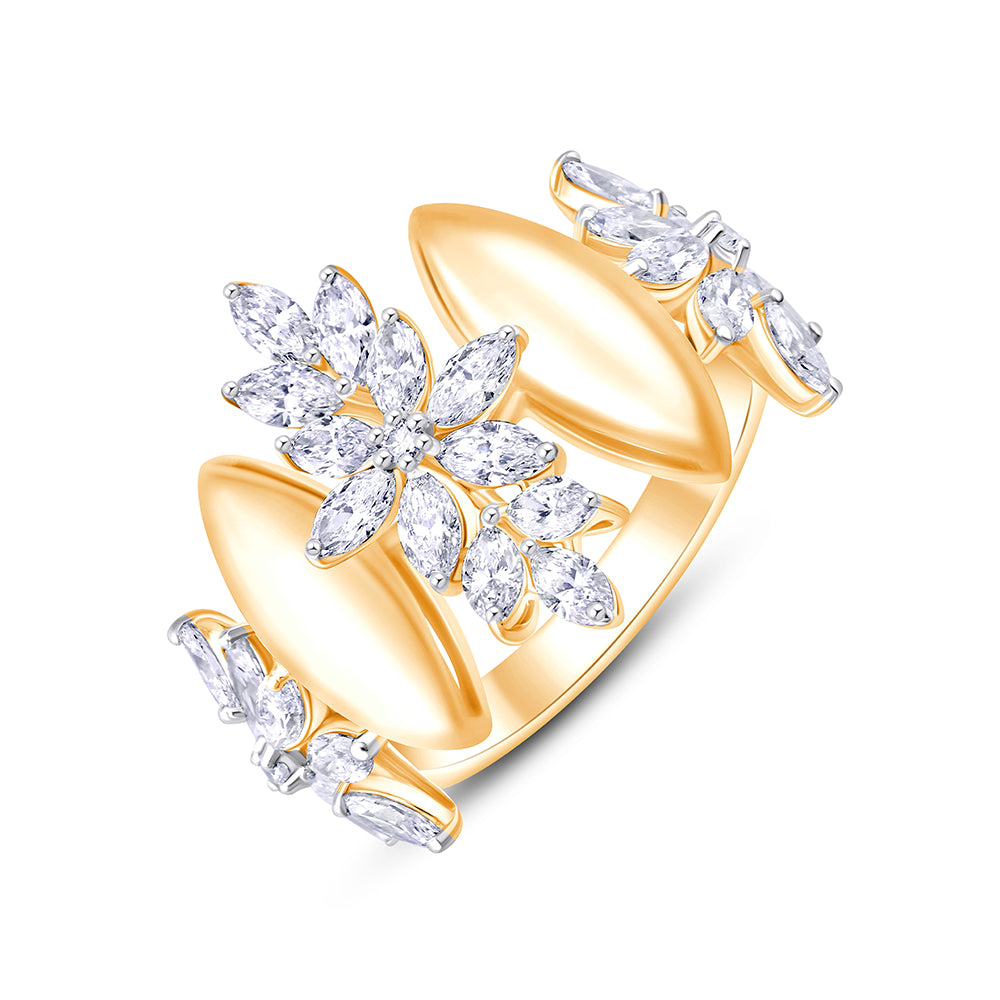 Marquise Cut Floral Cocktail Ring