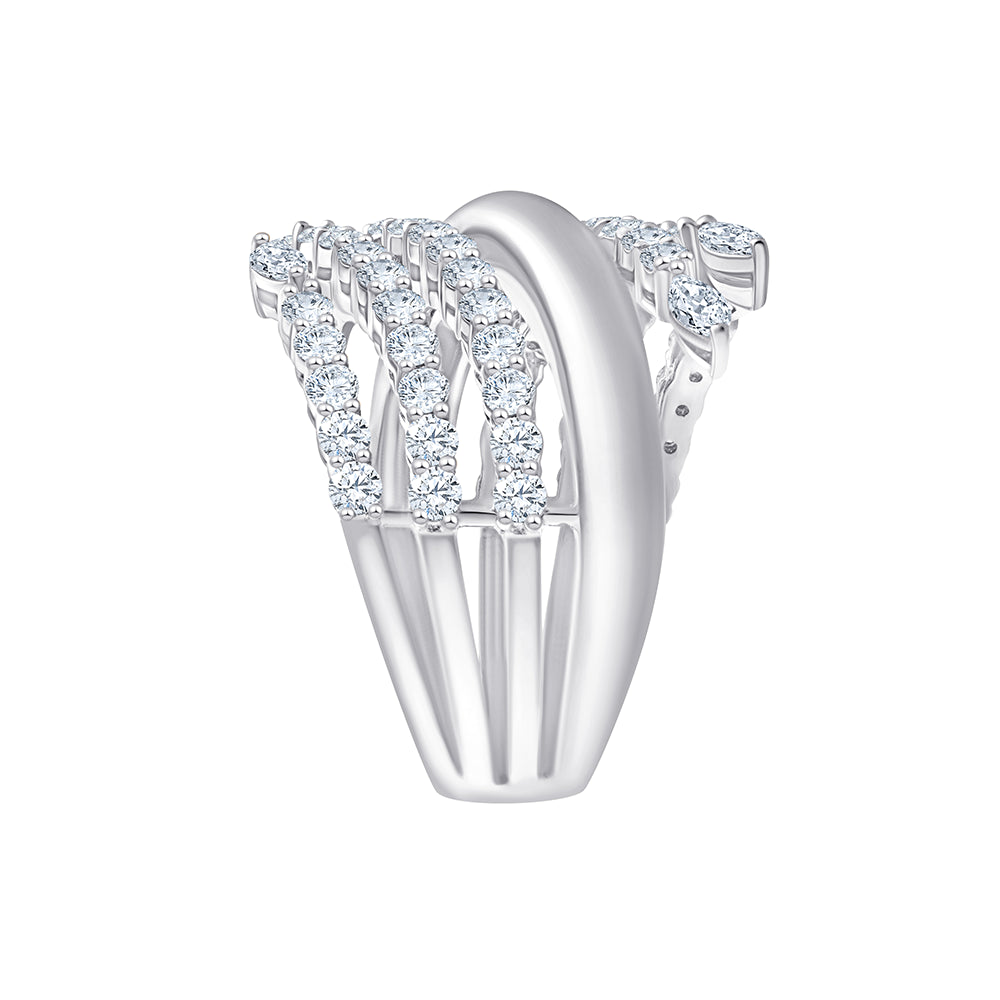 Brilliant Cut Winged Crossover Ring