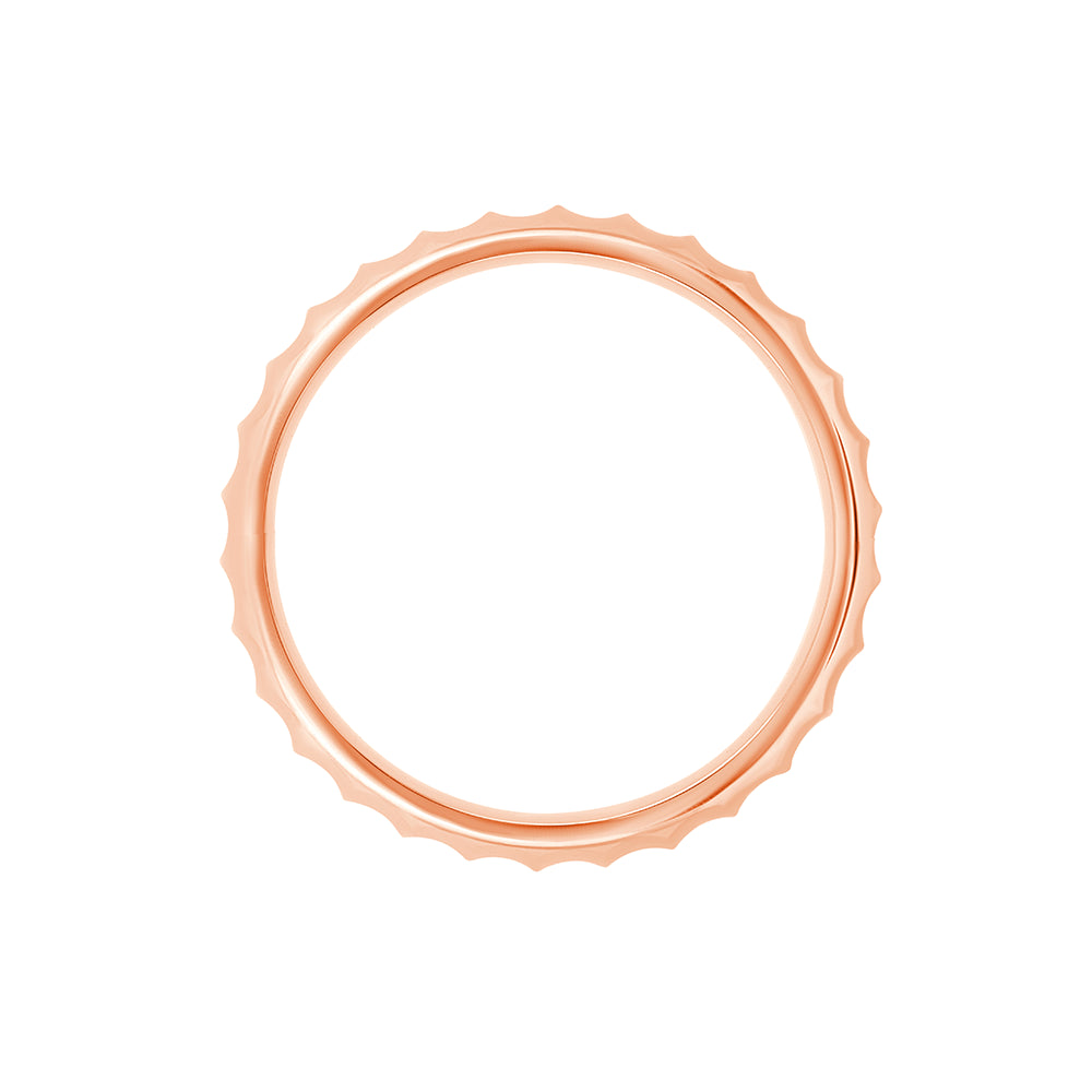 Textured Disc Row Gold Band