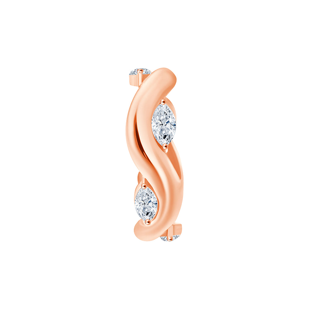 Marquise Cut Wave Ring