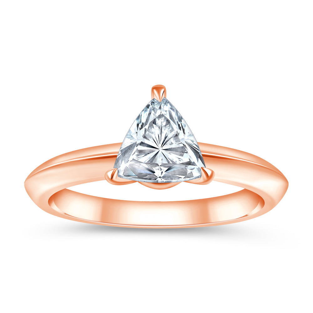 1 Carat Trillion Cut Solitaire Ring