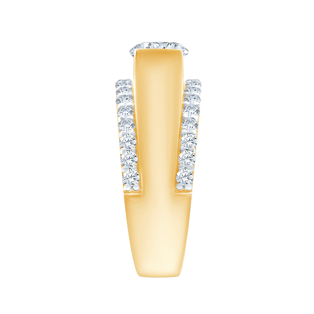 Brilliant Cut Solitaire WideBand Mens Ring