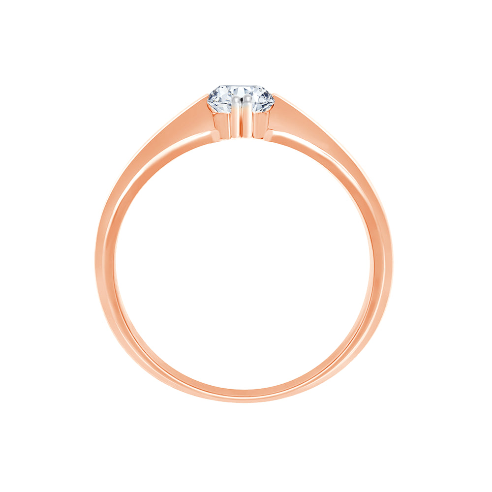 Brilliant Cut Solitaire Stepped Mens Ring