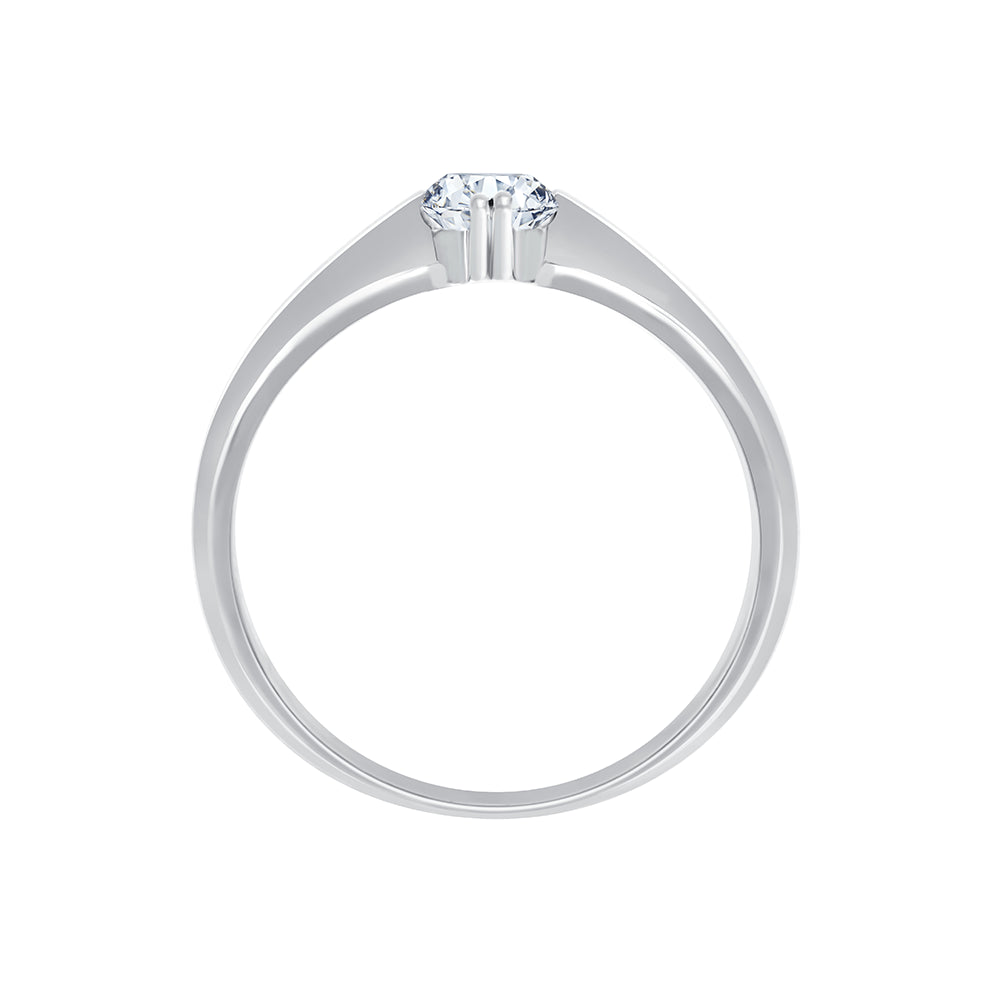 Brilliant Cut Solitaire Stepped Mens Ring