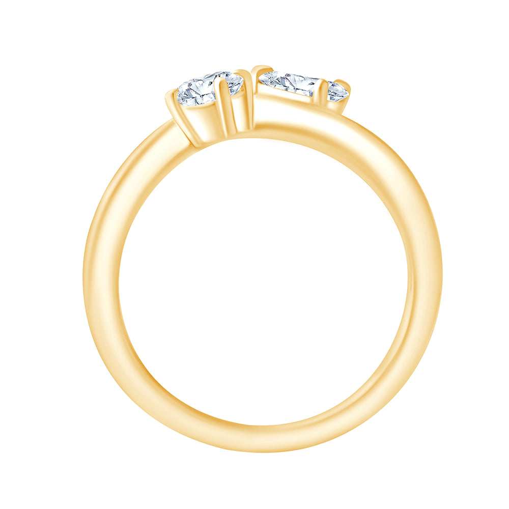 Pear Brilliant Cut Wave Ring