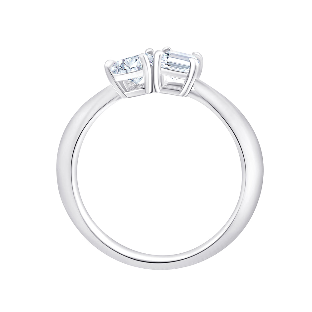 Pear Emerald Cut Toi Et Moi Ring