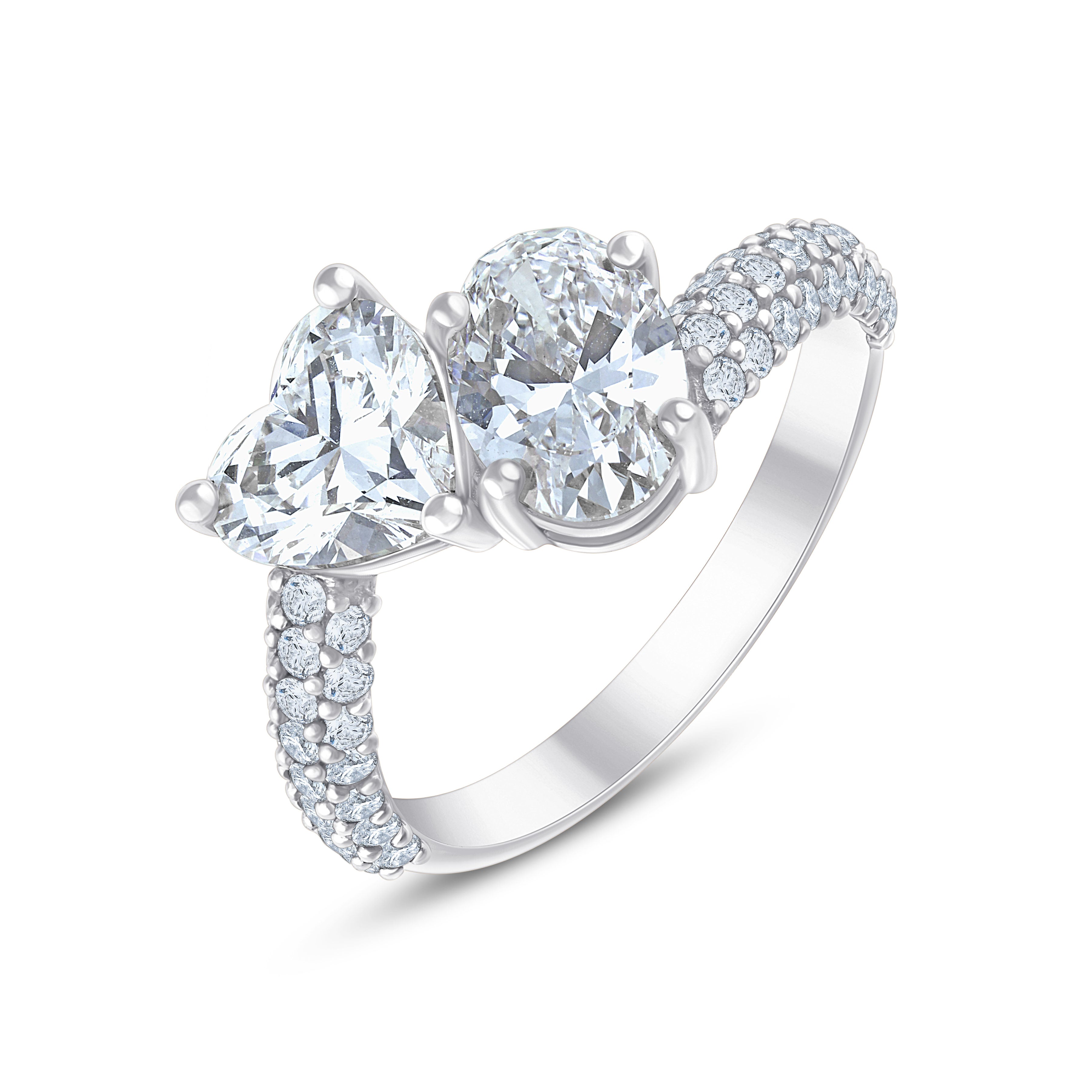 Heart Oval Cut Toi Et Moi Ring