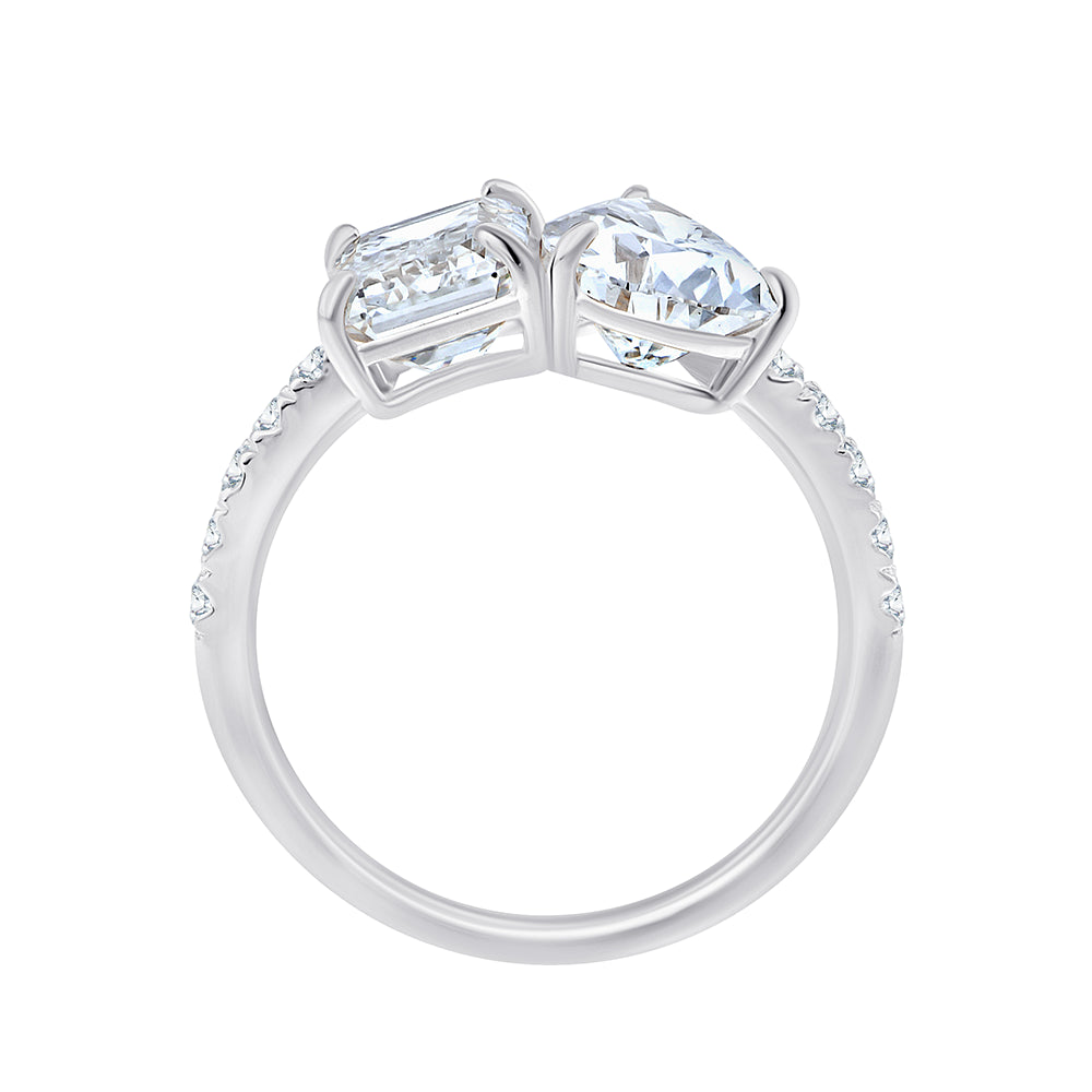 Pear Emerald Cut Toi Et Moi Ring