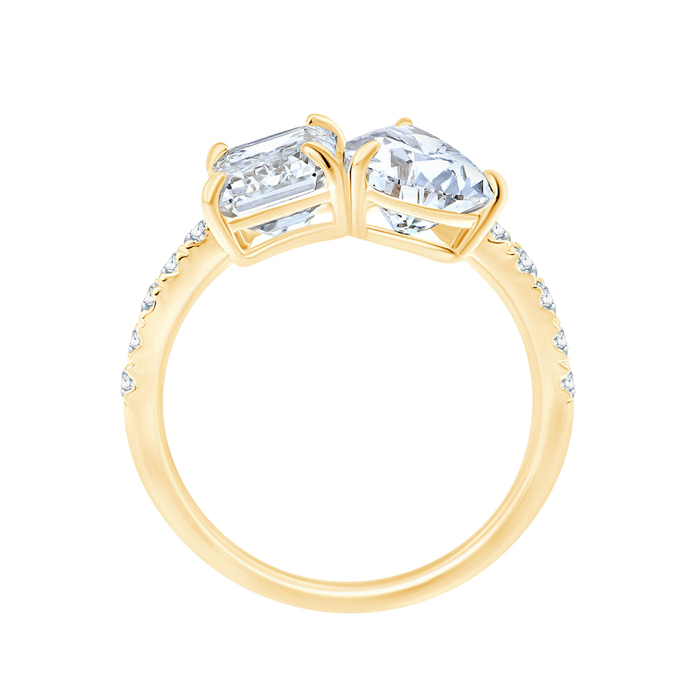 Pear Emerald Cut Toi Et Moi Ring
