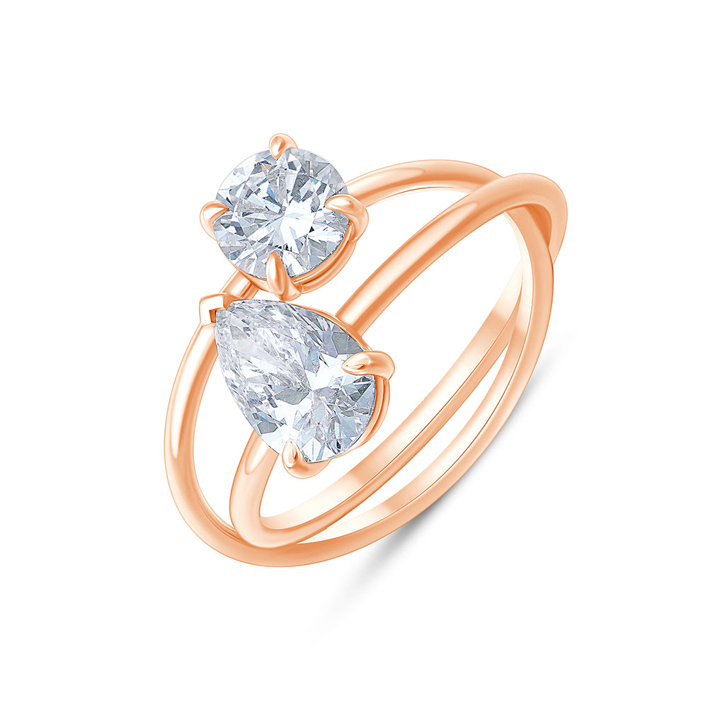 Brilliant Pear Cut Toi Et Moi Ring