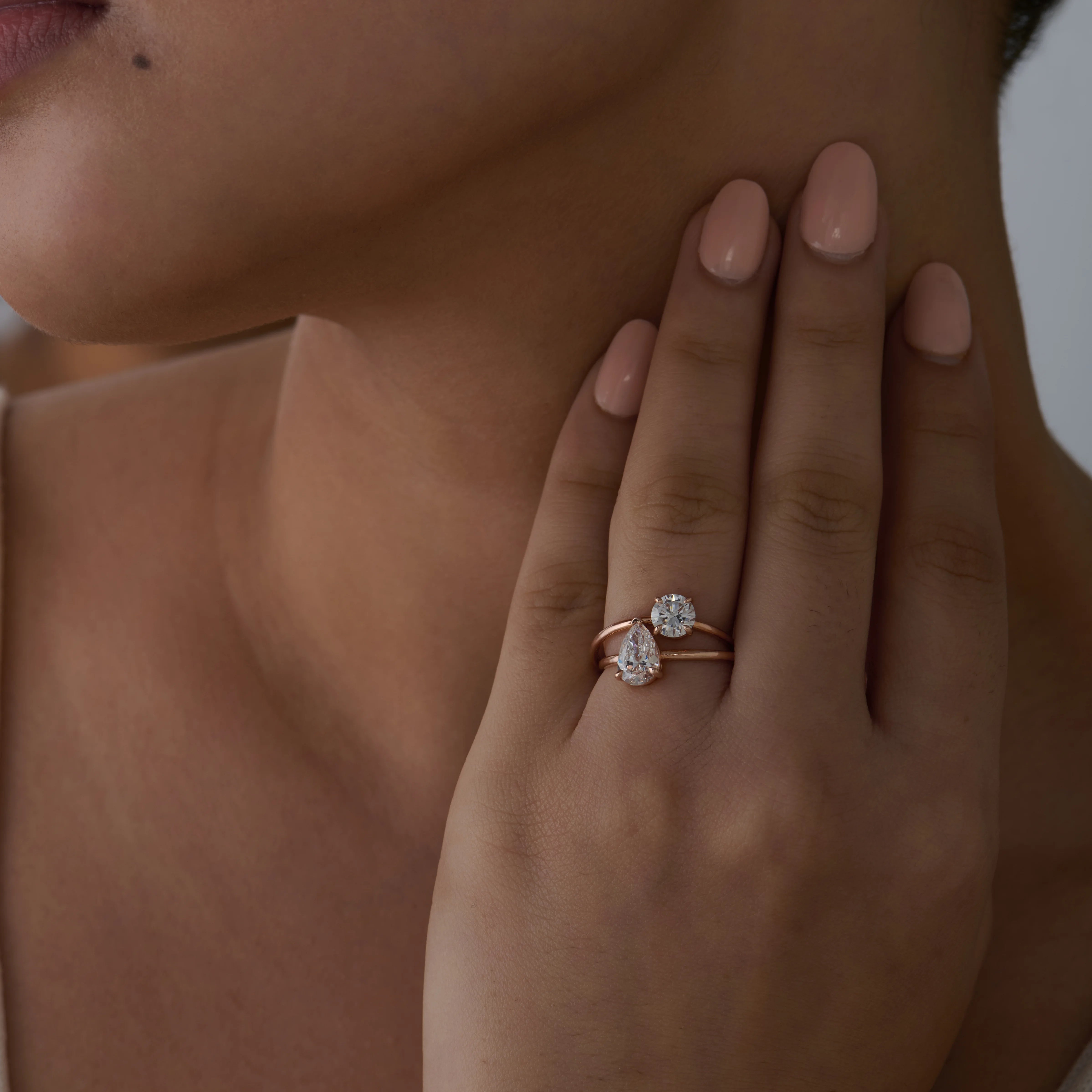 Brilliant Pear Cut Toi Et Moi Ring