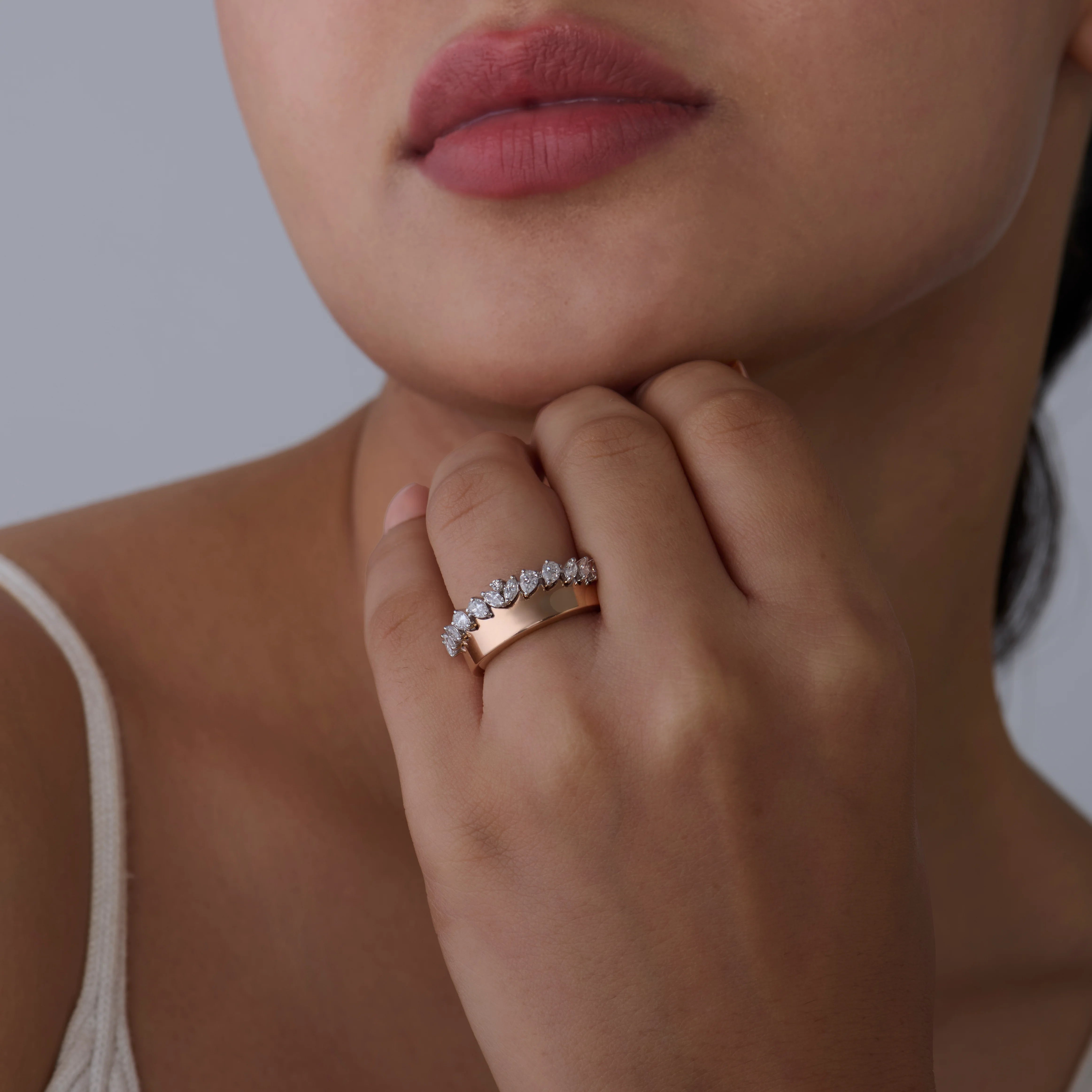 Pear Marquise Crown Ring