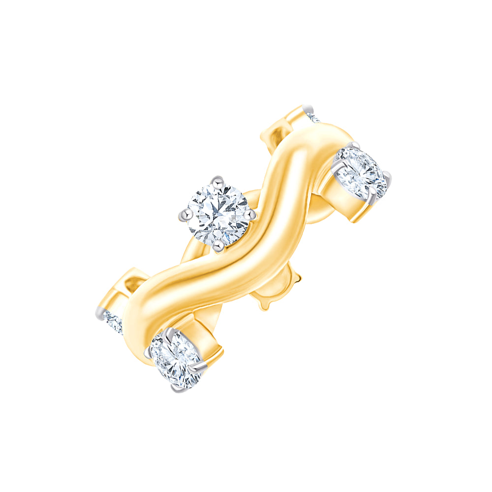 Brilliant Cut Scattered Wave Ring