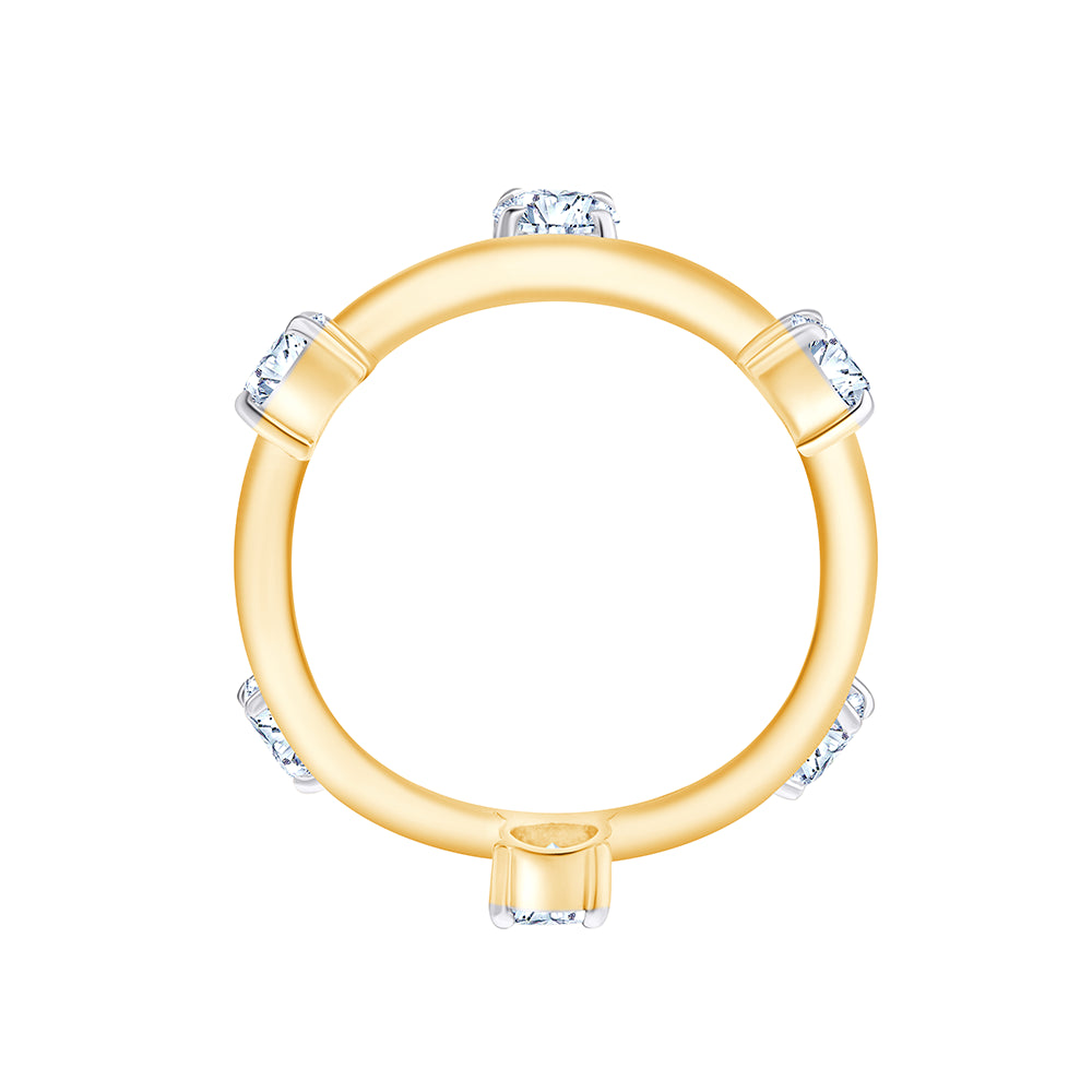Brilliant Cut Scattered Wave Ring