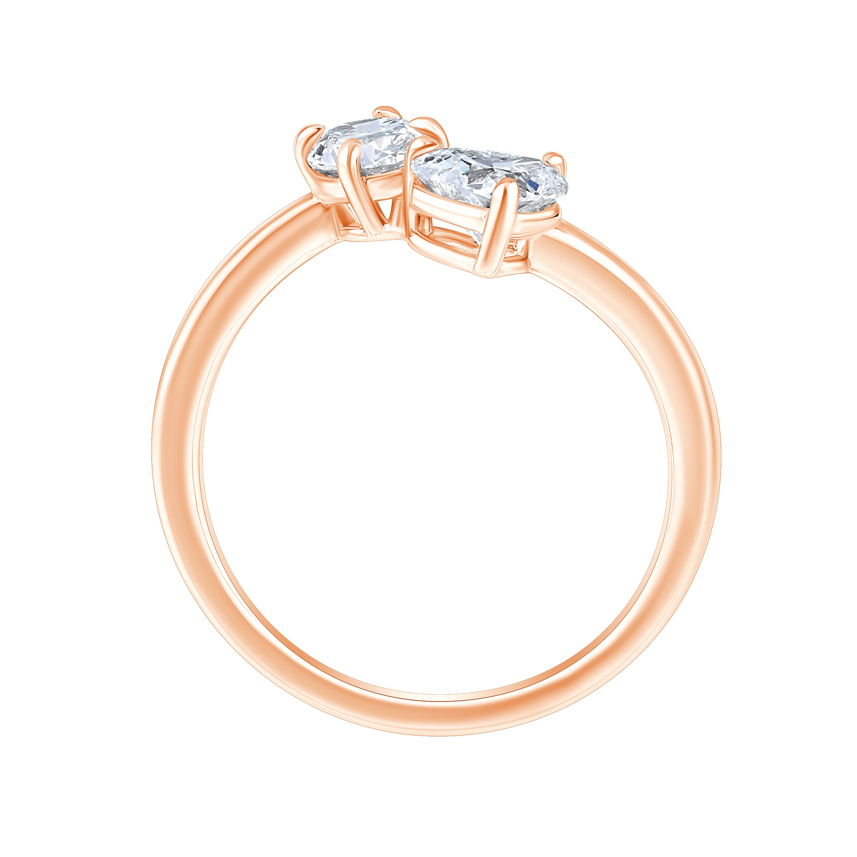 Oval & Heart Cut Toi et Moi Ring